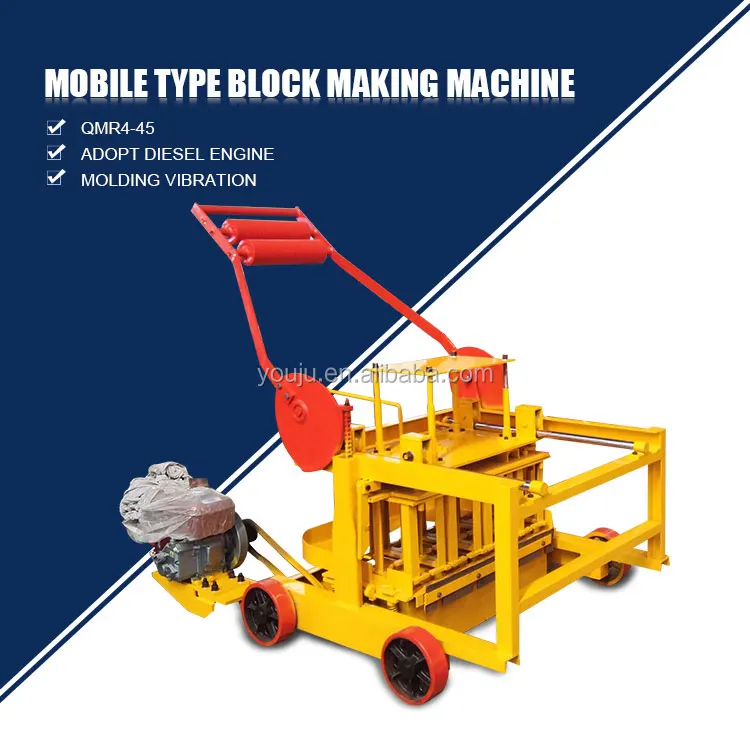 QMR4-45 Mobile Diesel Concrete Block Machine – Intelligent PLC Control - Image 3