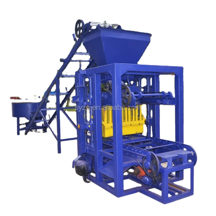 QTJ4-26 Widely Used Concrete Block Making Machine Red and Yellow 3850pcs/8hPaver