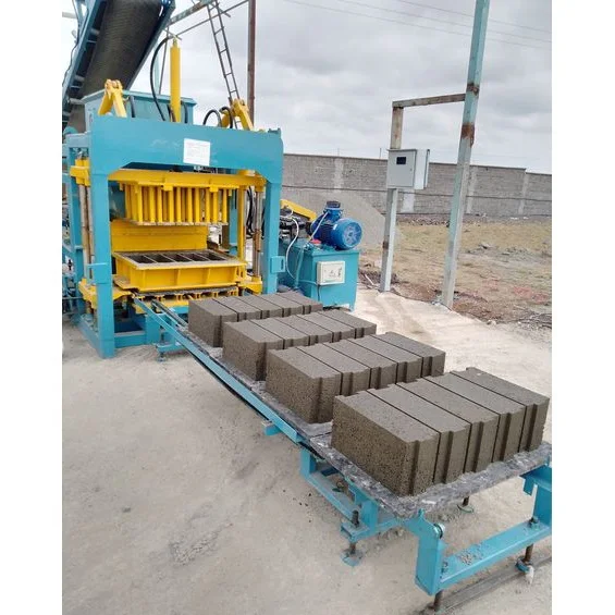 QT4-15 Automatic Concrete Building Block Cement Bricks Making Machinery Diesel Engine Interlocking 850x550x25mm Pallet