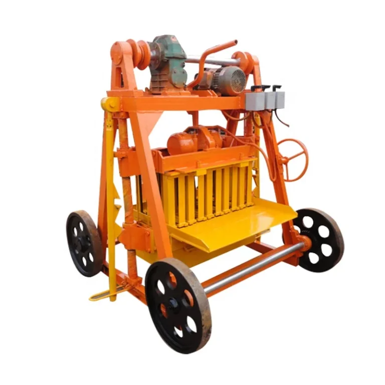 Made in China 4-45 Manual Mobile Small Concrete Brick and Block Making Machine with Engine and Motor