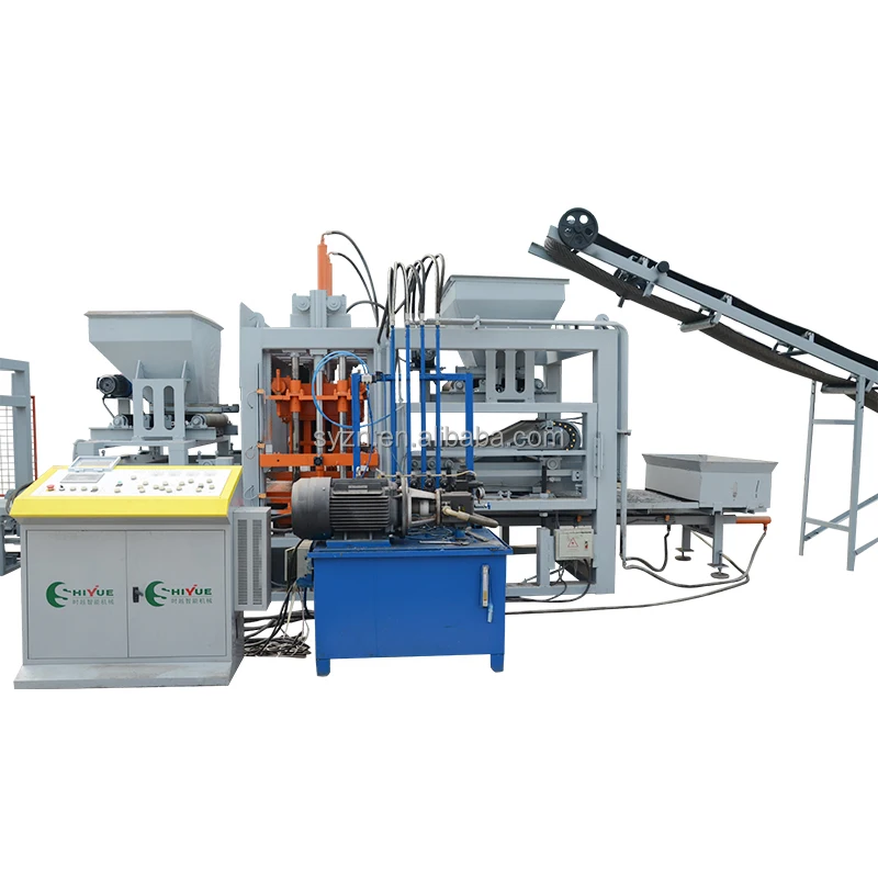 QT7-15 Automatic PLC Controlled Concrete Hollow Paver Brick Block Making Machine with Engine and Gear High Efficiency