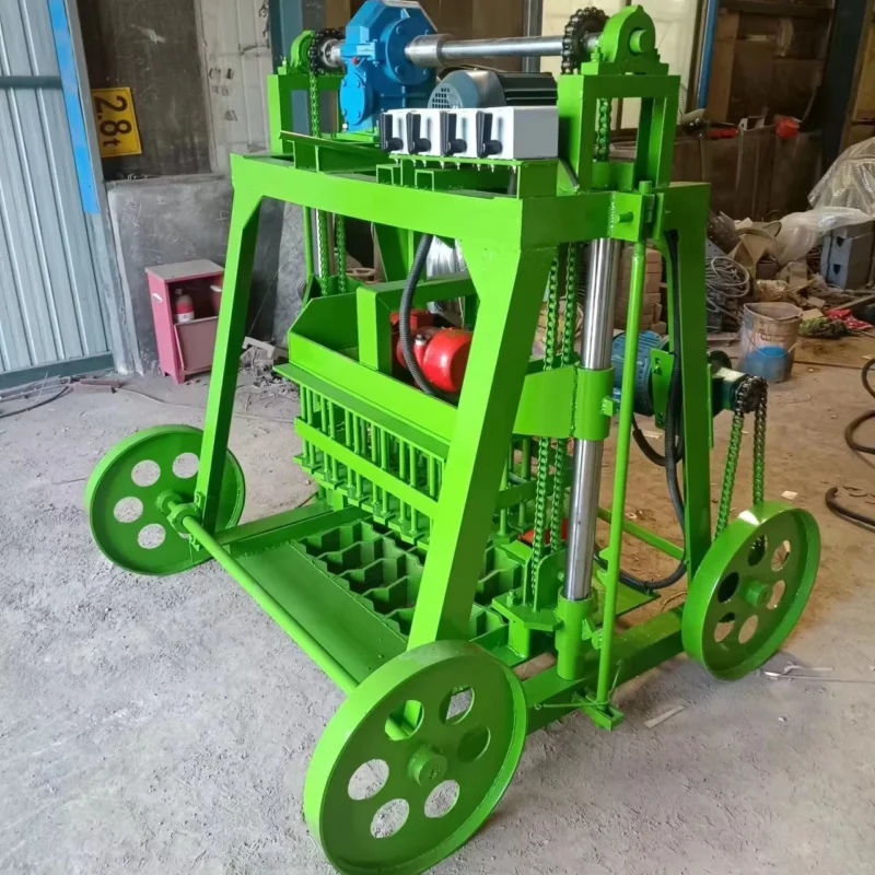 Movable Mobile Diesel Engine Cement Vacuum Extruder Hollow Solid Block Making Brick Machine