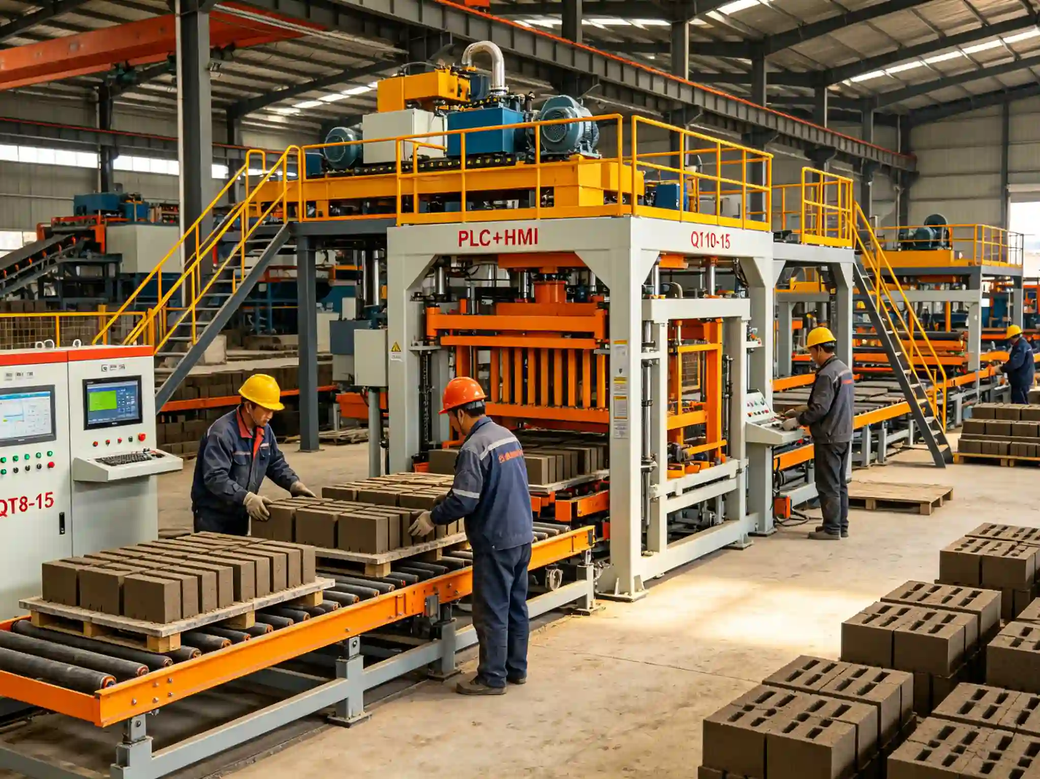 Large infrastructure construction site with turnkey production