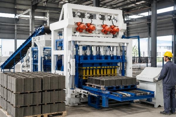 automatic block production line China manufacturer European vibration technology Automatic block production line with 4 vibration motors and airbag system