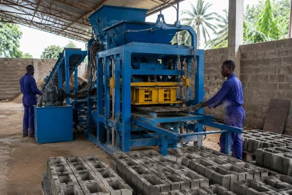 concrete block making machine for sale in Africa Semi-automatic block machine producing hollow blocks at a startup facility in Lagos, Nigeria