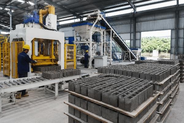 Turnkey concrete block production line installed for housing project