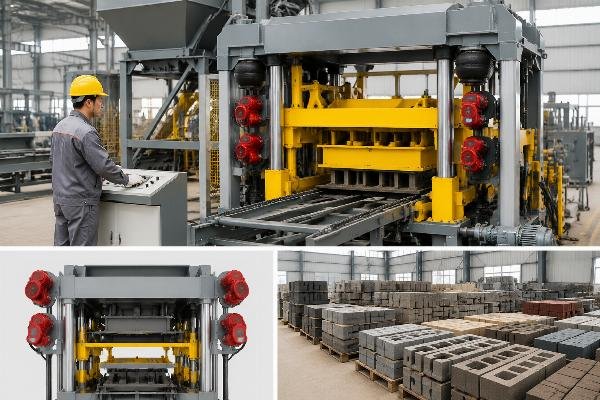 industrial park block making machine China European-style vibration technology European-style four vibration motor airbag system cross-section diagram