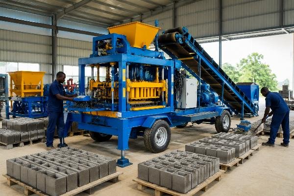 mobile block machine total cost of ownership breakdown Cost breakdown chart showing machine price, shipping, molds, spare parts, and energy for a mobile block machine