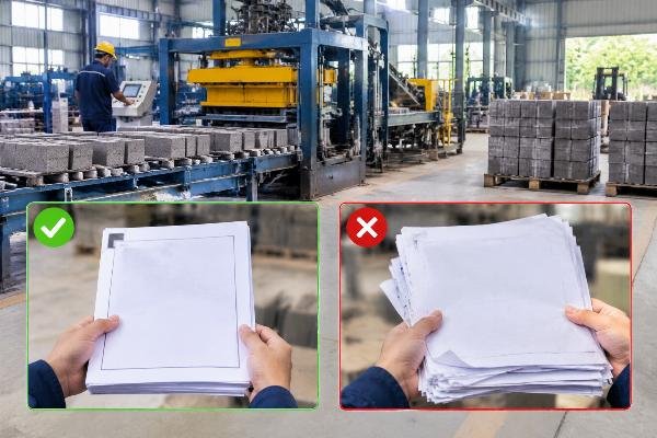Comparison of correct and incorrect document alignment for SONCAP clearance