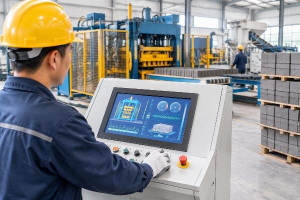 Control panel display showing vibration frequency settings and scale weight readings