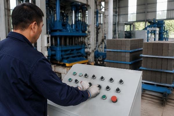 Control panel showing vibration and pressure settings being adjusted for local mix