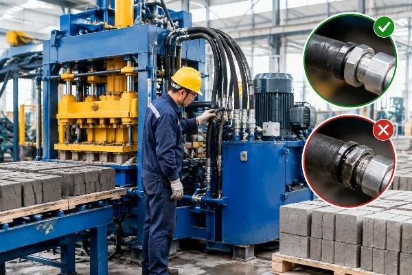 Visual guide to identifying worn vs. healthy hydraulic seals and hoses